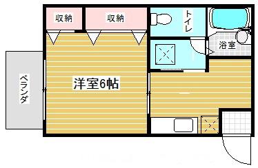 中山手ガーデンパレス A棟(1DK/1階)の間取り写真