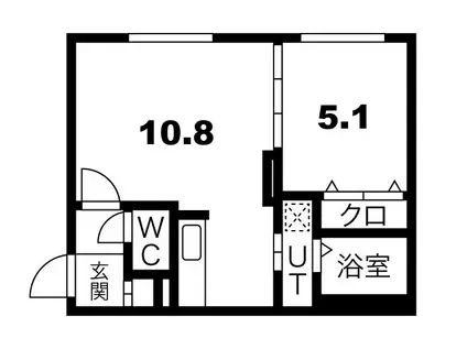 メゾン・ド・ソレイユB(1LDK/4階)の間取り写真