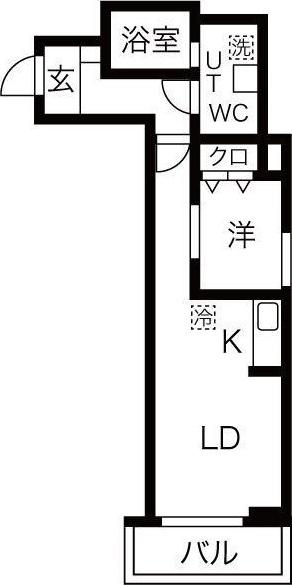 メリディアン川平参番館(1LDK/3階)の間取り写真