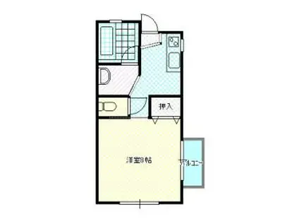 シャインハイツ(1K/1階)の間取り写真