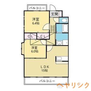 エスペーロ(2LDK/2階)の間取り写真