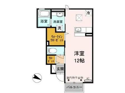 ラ・フォレスタ(ワンルーム/1階)の間取り写真