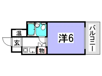 ベルハウス(ワンルーム/2階)の間取り写真