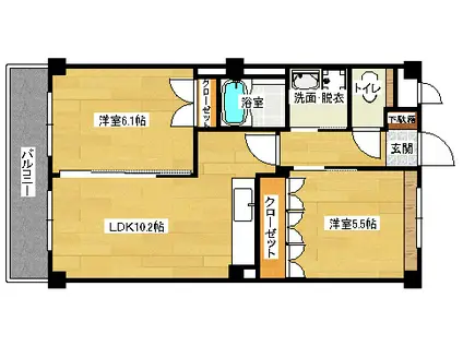 メゾン・シルフィード(2LDK/2階)の間取り写真