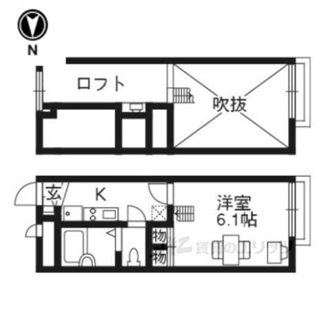 レオパレス アクシス(1K/2階)の間取り写真