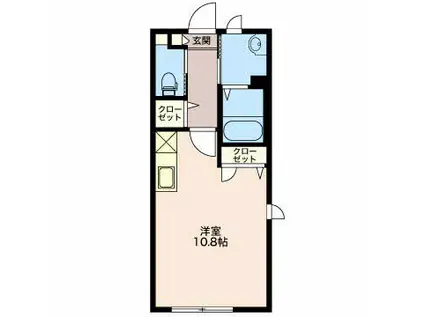 CASA DE LUNA C セ(ワンルーム/2階)の間取り写真