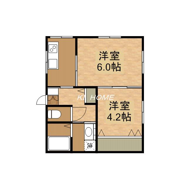 メゾンエル沖野上(2K/3階)の間取り写真