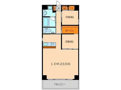 TROVE TANIMACHI(2LDK/4階)の間取り写真