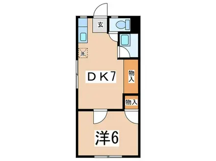 第四鈴木荘(1DK/1階)の間取り写真