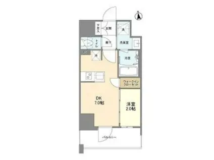 バウスフラッツ新大阪(1DK/14階)の間取り写真