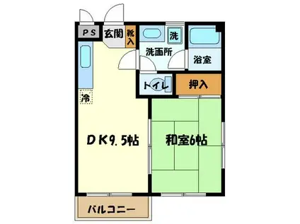 アネックスマルウ(1LDK/3階)の間取り写真