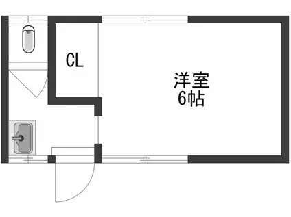 光明荘(ワンルーム/2階)の間取り写真