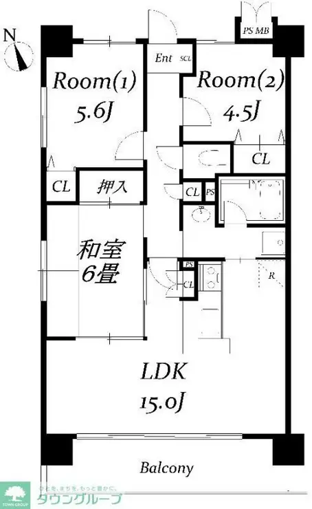 エテルノ豊春 1階階 間取り
