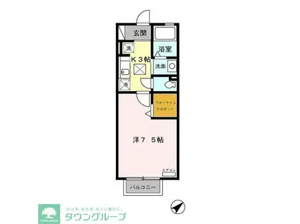 セジュール富士見(1K/1階)の間取り写真