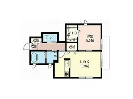 ラ レコルト(1LDK/1階)の間取り写真