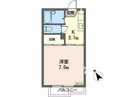 メゾンMR(1K/2階)の間取り写真