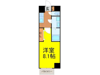 S-RESIDENCE堀田駅前FUTUR(1K/3階)の間取り写真