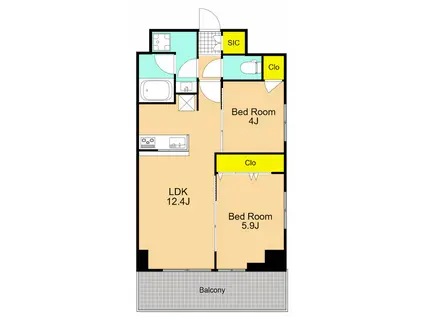 IRIS南大井(2LDK/6階)の間取り写真