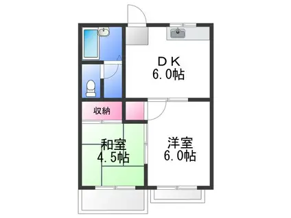 プチメゾン・セーヌ(2DK/2階)の間取り写真