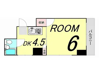 レジデンスIIYASUDA(1DK/5階)の間取り写真