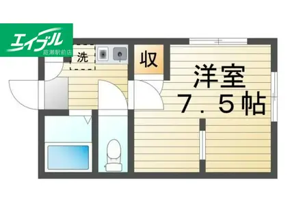 ヴィラコートL(1K/1階)の間取り写真