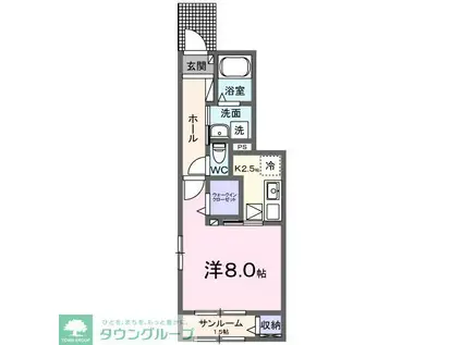 メイ・ガーデンII(1K/1階)の間取り写真