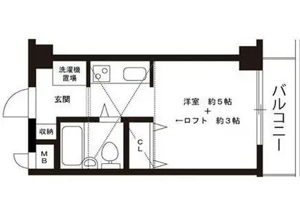 メゾン春III番館(ワンルーム/4階)の間取り写真