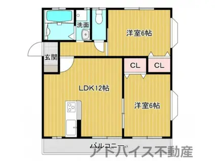 ドリームマンション(2LDK/3階)の間取り写真