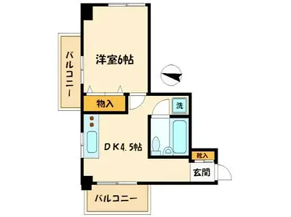 ダイアパレス都立大(1K/4階)の間取り写真