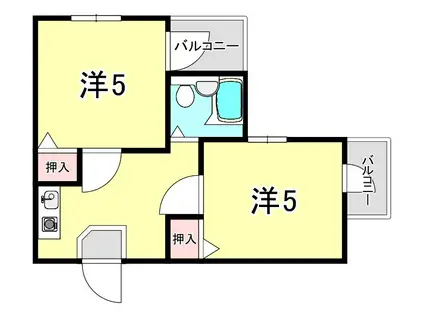 セレーノ門戸(2K/3階)の間取り写真