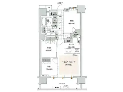 ザ・パークハウス谷中道灌山テラス(3LDK/10階)の間取り写真