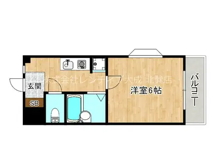 グリーングラス(1K/1階)の間取り写真