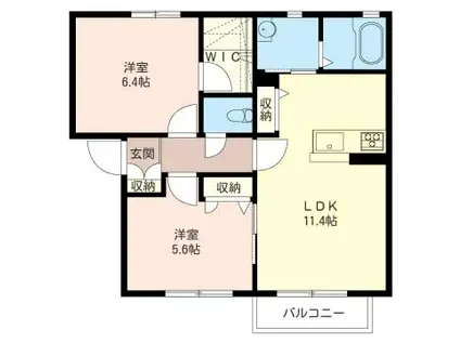 メゾン清里二番館C(2LDK/2階)の間取り写真