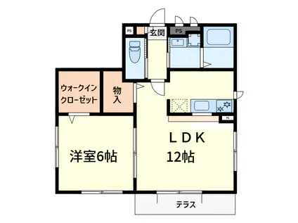 アムールアベイユII(1LDK/1階)の間取り写真