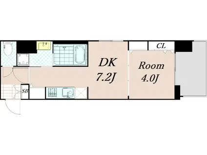 ベラジオ雅び京都西院II(1DK/3階)の間取り写真