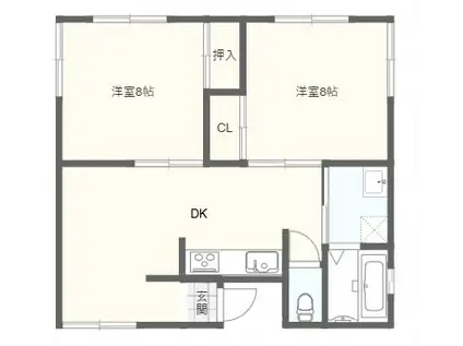 メゾン砂山(2DK/1階)の間取り写真