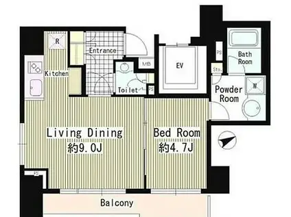 レガーロ新橋(1LDK/5階)の間取り写真