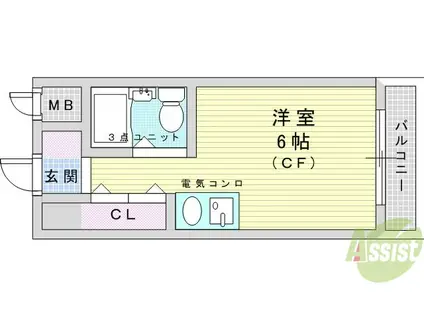 プレアール吹田泉町2(ワンルーム/2階)の間取り写真