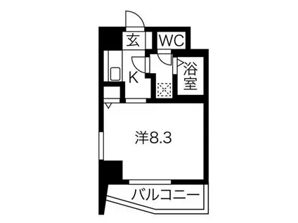 アビタシオン鶴舞(1K/3階)の間取り写真