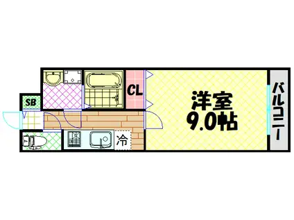 KTIレジデンス大正(1K/3階)の間取り写真