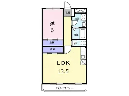 ニューマリッチミマヤ(1LDK/2階)の間取り写真