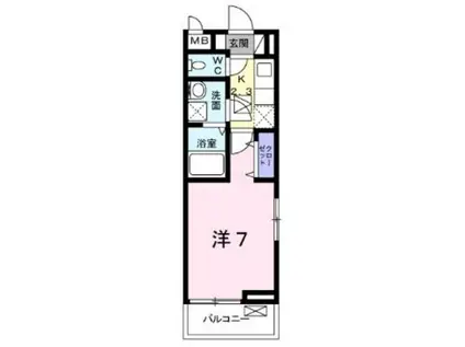 シャンドゥ フルールIV(1K/1階)の間取り写真