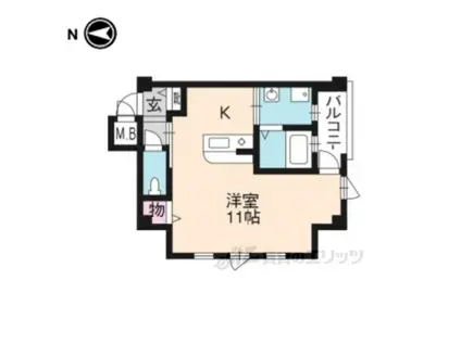 ワンズスクエア(ワンルーム/2階)の間取り写真