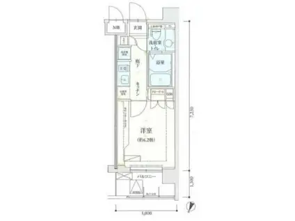 リヴシティ横濱弘明寺(1K/7階)の間取り写真