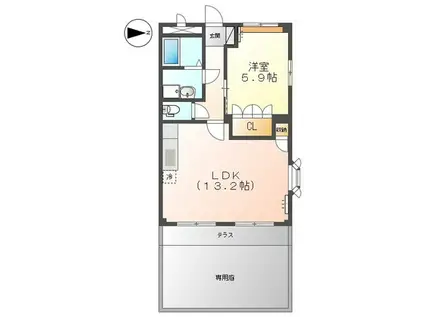 サン・ヴィラージュ(1LDK/1階)の間取り写真