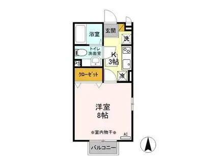 シャトレー(1K/1階)の間取り写真