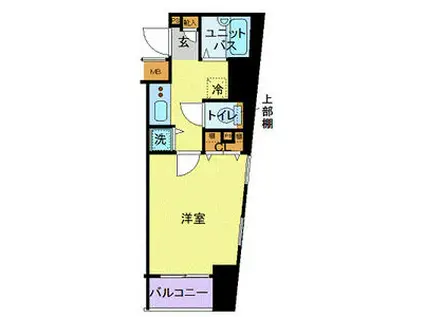 フォレシティ六本木(1K/4階)の間取り写真