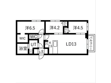 BALBONI山鼻(3LDK/5階)の間取り写真
