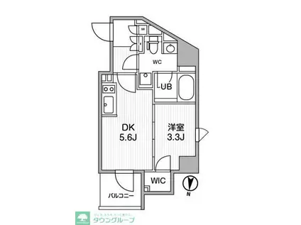 ALTERNA押上(1DK/5階)の間取り写真
