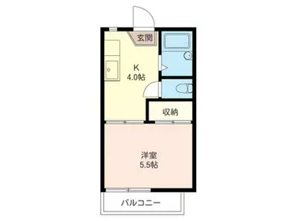 フォレストヒルズ(1K/2階)の間取り写真